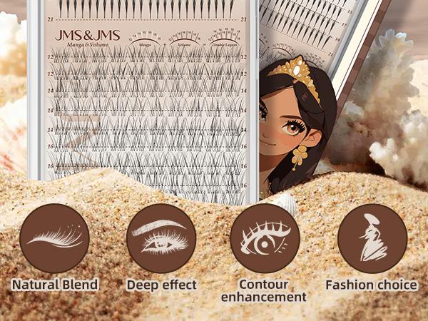 Spiky Flora Kit l JMS&JMS Manga Eyelash Cluster DIY Lash Extensions at Home Makeup Cosmetic with Natural Lash Look Feb Faves