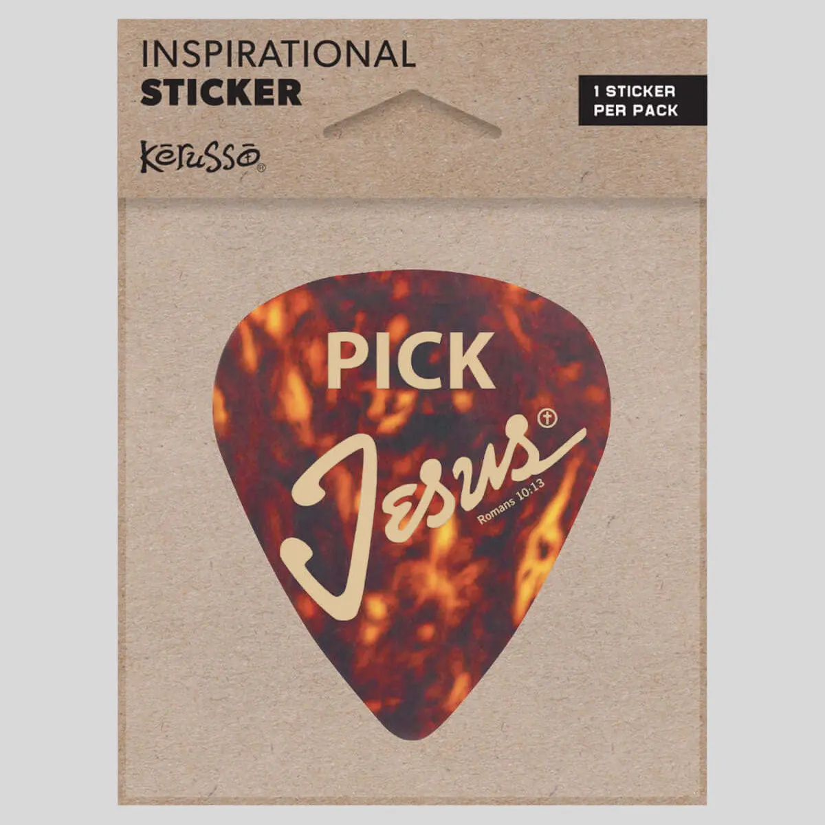 Kerusso Unisex Inspirational Vinyl Music Faith Sticker - 2" x 3" Water Resistant Guitar Pick Design, Ideal for Bike, DIY Scrapbooking Projects, Car, 1 Sticker