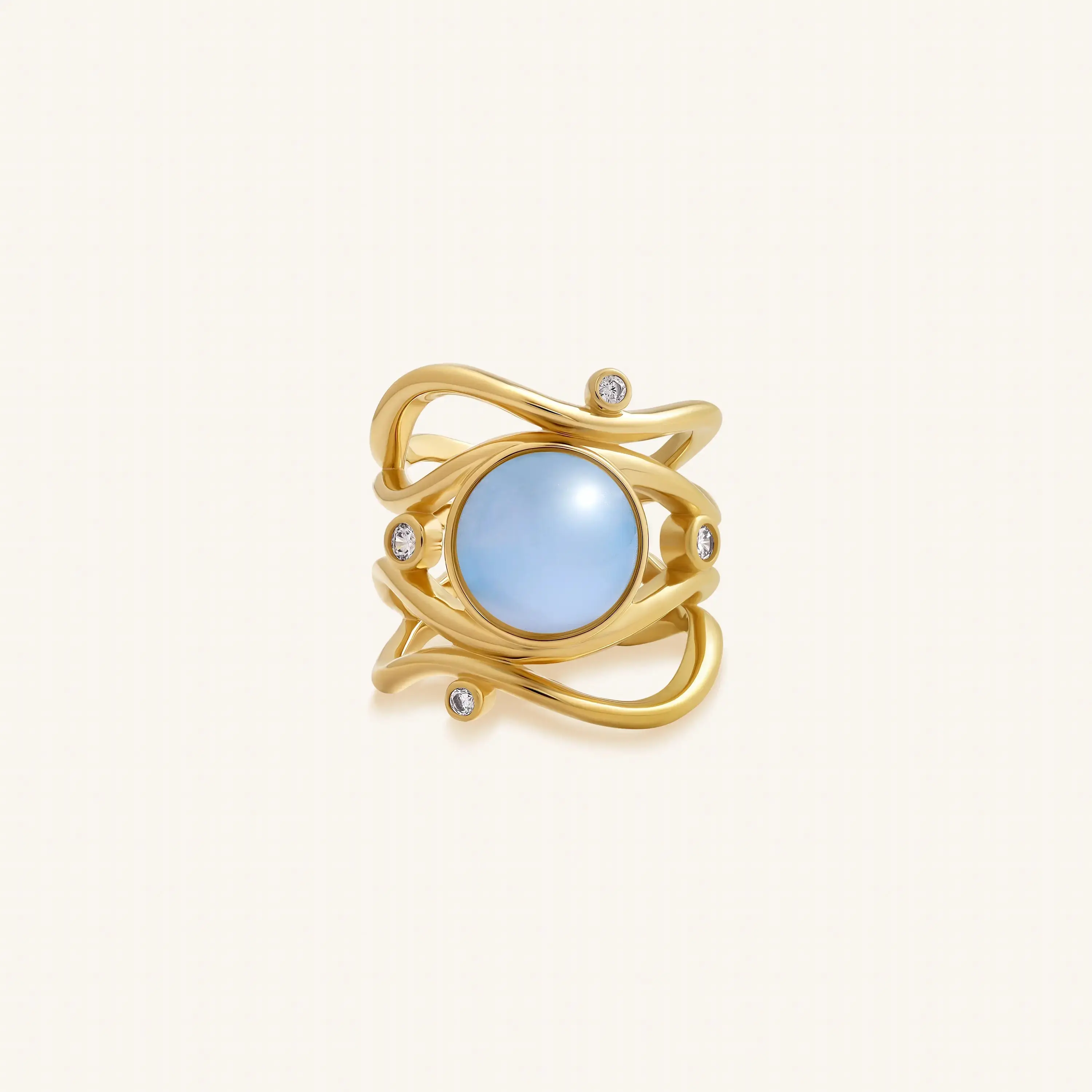 Tranquil Light Blue Chalcedony Ring