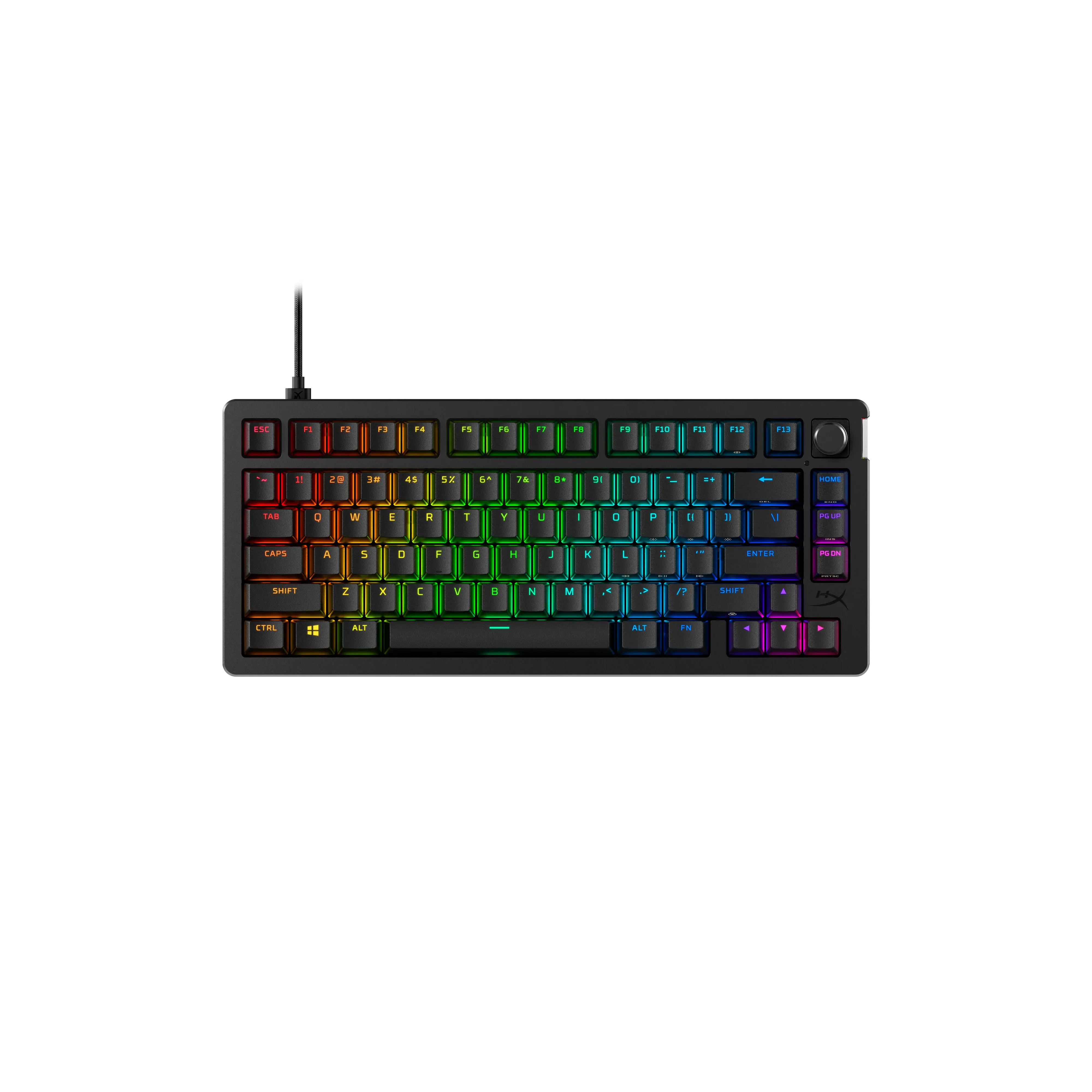 HyperX Alloy Rise 75 Mechanical Gaming Keyboard - Durable PC Accessory with Magnetic Top Plate, PBT Keycaps, Detachable Design, Volume Control for Gamers, Gamer Stuff & Video Game Use, Pc Accessories