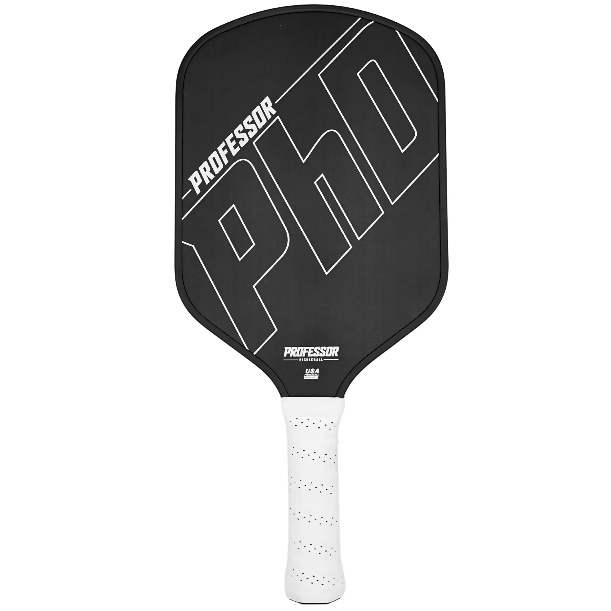 Professor Pickleball PhD Raw Carbon Fiber Pickleball Paddle, 16mm Honeycomb Core for Power & Control, Elongated 5.5-in Handle for Spin, Tournament Approved, Pickleball Paddles, Power Meets Control