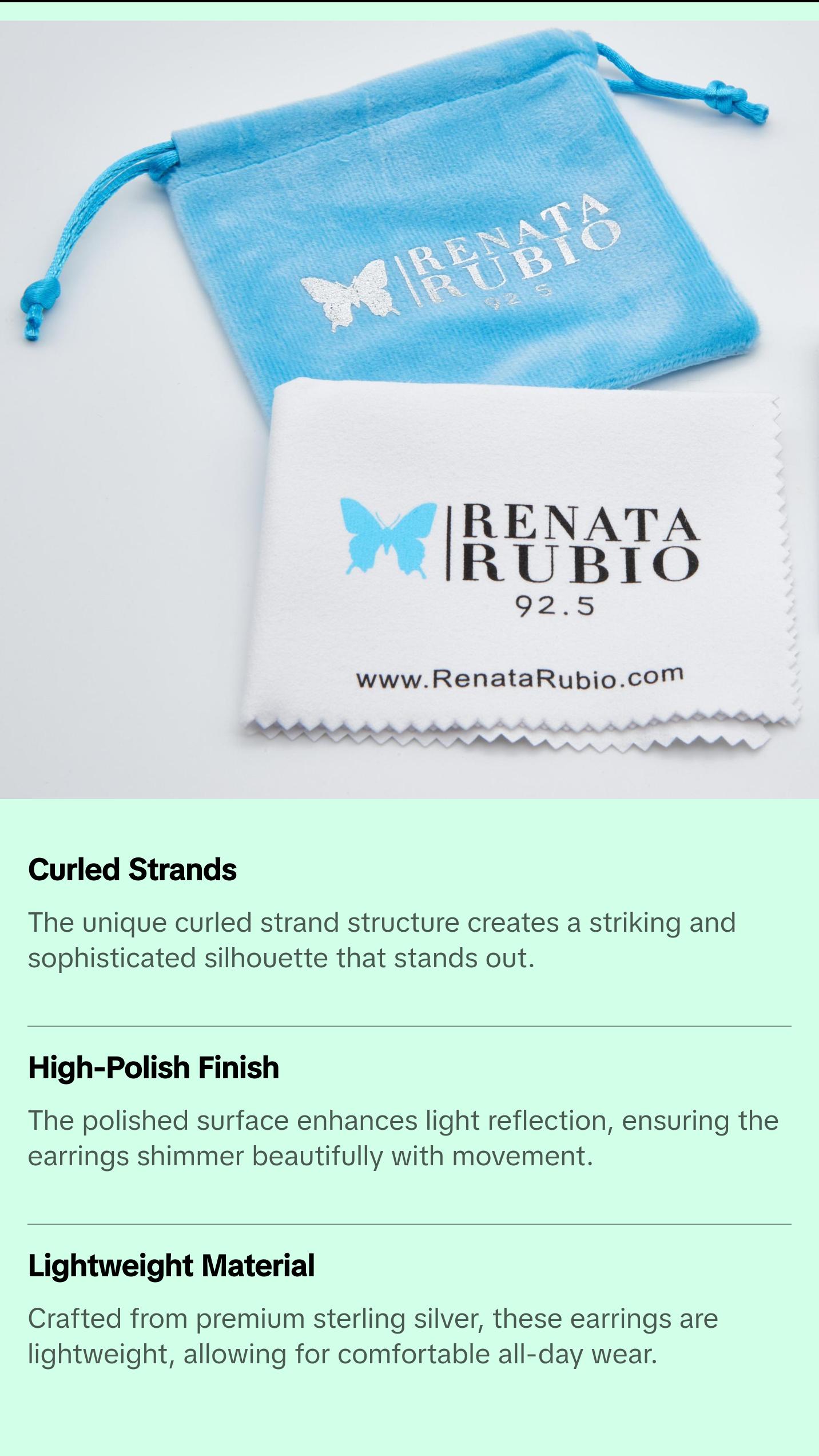 Wavy Sterling Silver Drop Dangle Earrings