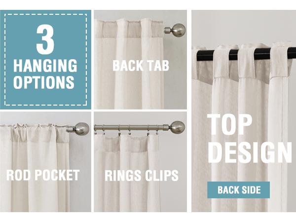 H.VERSAILTEX Natural Linen Curtains for Living Room 2 Panels Back Tab Loop Pocket Linen Textured Light Filtering Neutral Country Rustic Farmhouse Boho Curtain for Bedroom H.VERSAILTEX Natural Linen Curtains for Living Room 2 Panels Back Tab Loop Pocket Linen Textured Light Filtering Neutral Country Rustic Farmhouse Boho Curtain for Bedroom