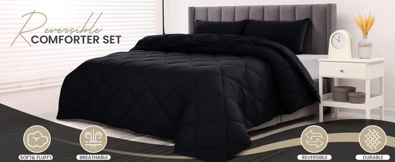 Hannah Bedding 3Pc Reversible Comforter Set – Soft Woven Polyester Autumn Down Alternative -Plush, Cozy, Fluffy Lightweight, Machine Washable - All-Season Queen Comforter Set- King Size Comforter Set Hannah Bedding 3Pc Reversible Comforter Set – Soft Woven Polyester Autumn Down Alternative -Plush, Cozy, Fluffy Lightweight, Machine Washable - All-Season Queen Comforter Set- King Size Comforter Set