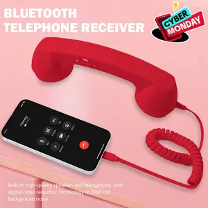 Retro Bluetooth Phone Handset |   Wireless & Wired USB-C Handset with Noise Cancellation for Clear Calls |   Portable MP3 Player for Work, Gaming, Parties |   Gift for Christmas & Halloween