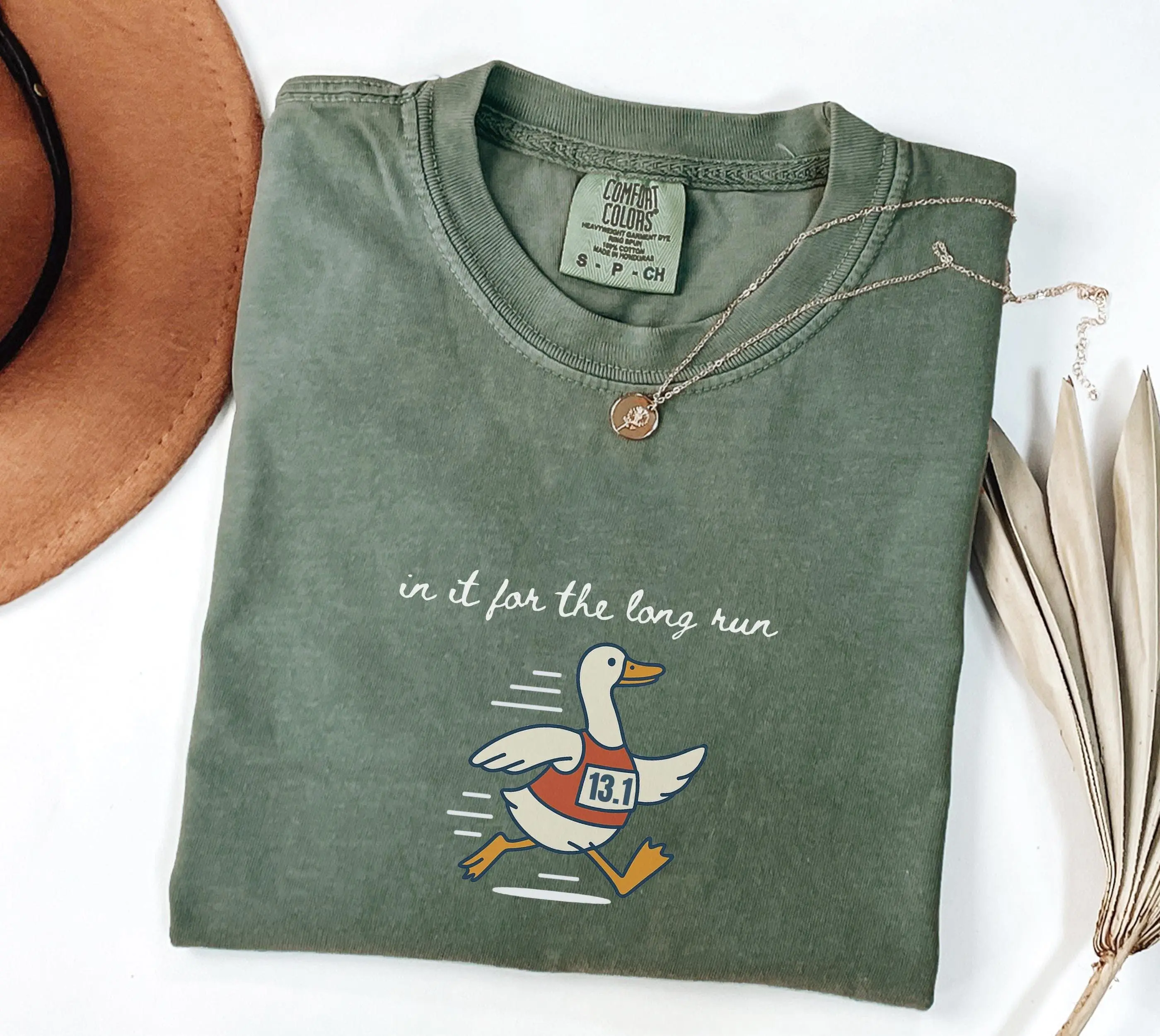[Sale Up To 50%] Funny Marathon Runner T-Shirt, 13.1 Running Shirt, In It for the Long Run Half Marathon Goose Tee for Runner, Funny Race Day Gift for runner