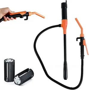 3.2 GPM Cordless Electric Fuel Transfer Pump, Portable Battery Powered Hand Fuel Pump, Universal Fit for Vehicles, Boats, Lawn Equipment, Emergency, Power Outage & Home Use (Orange Black)