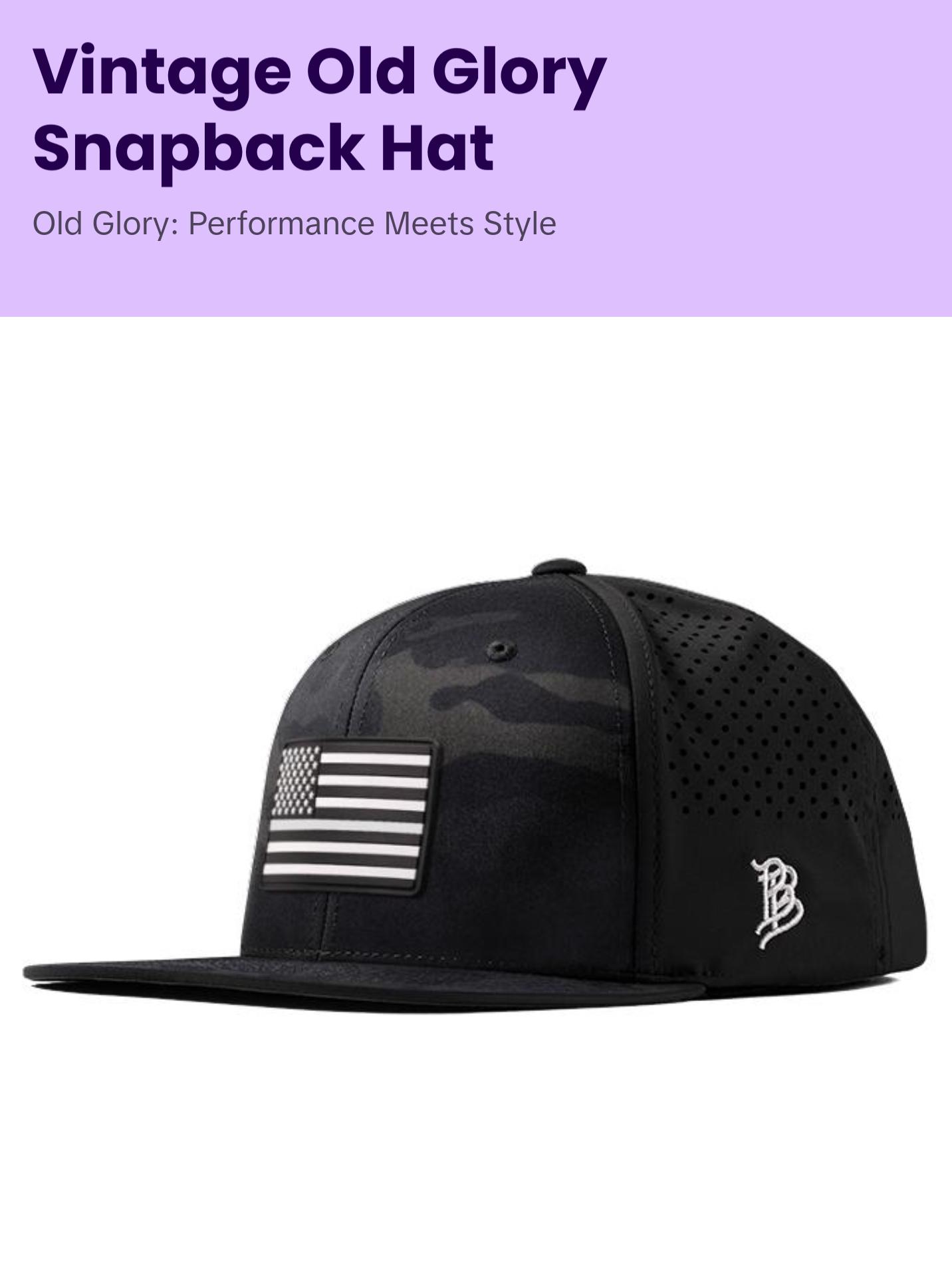 Vintage Old Glory Flat Brim Performance Hat