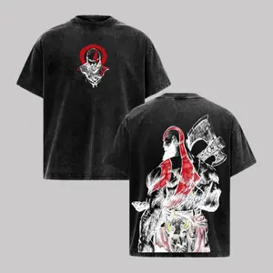 Kratos God Of War Streetwear T Shirt, Spartan Warrior Movie Graphic Tee, Greek Mythology Film Character Oversize Gaming Shirt, Video Game Movie Fan Apparel, Epic Action Hero Street Style Tee