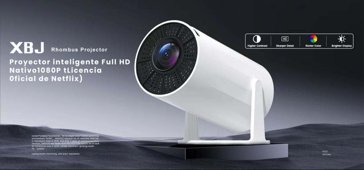 4K  Pro Portable Projector with Android 11Dual Wifi6 290ANS| Built-in Speaker AppstoreAllwinner H713 BT5.4 Cinema Outdoor MiniProjector WFl6 Remote Control Included Projector2025 White Wireless Audio Screen