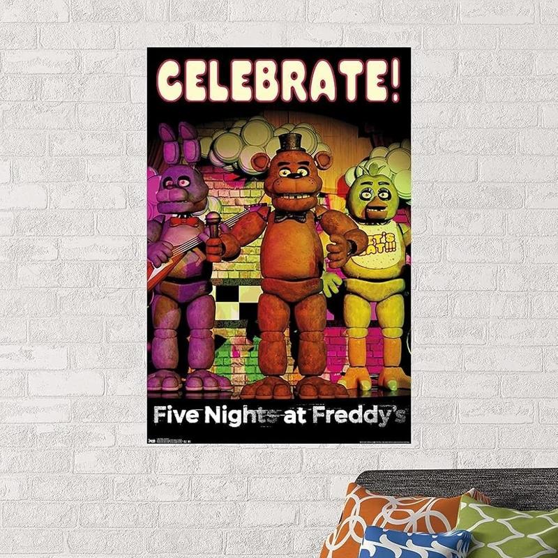 Trends International Five Nights At Freddys Celebrate Wall Poster Room Decor, Aesthetic Wall Poster For Home Decor