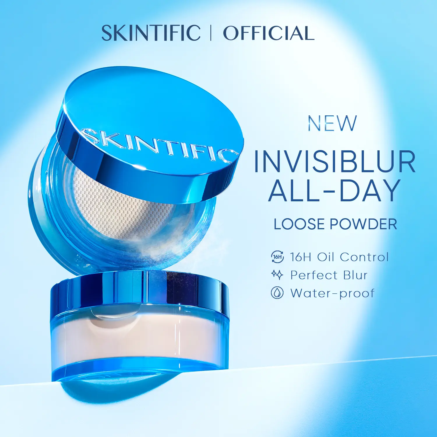 SKINTIFIC Invisiblur All Day Loose Powder | 16H Shine-Free Pore Blurring & Hydrating Matte Finish | #LoosePowder #PoreBlurringPowder #MatteMakeup #SKINTIFIC #FlawlessSkin