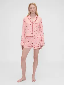 Gap Women's × Summer Fridays Flannel Hearts PJ Boxer Shorts