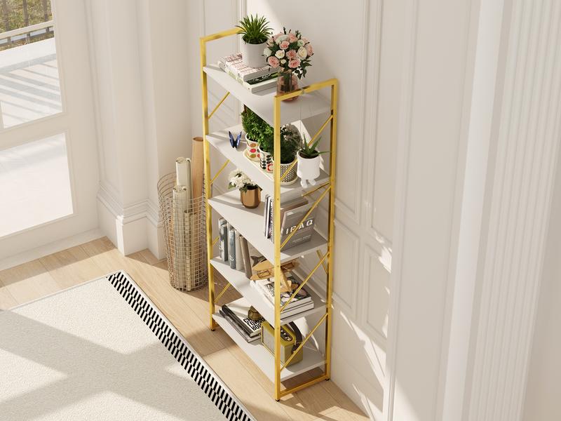 Yitahome Storage Shelf - 5 and 6 Tiers Open Bookshelf for Home Office, Living Room, Bedroom, Study Room, Open Display Storage Rack Shelves for Kitchen, Holder Organizer for Books and Movies