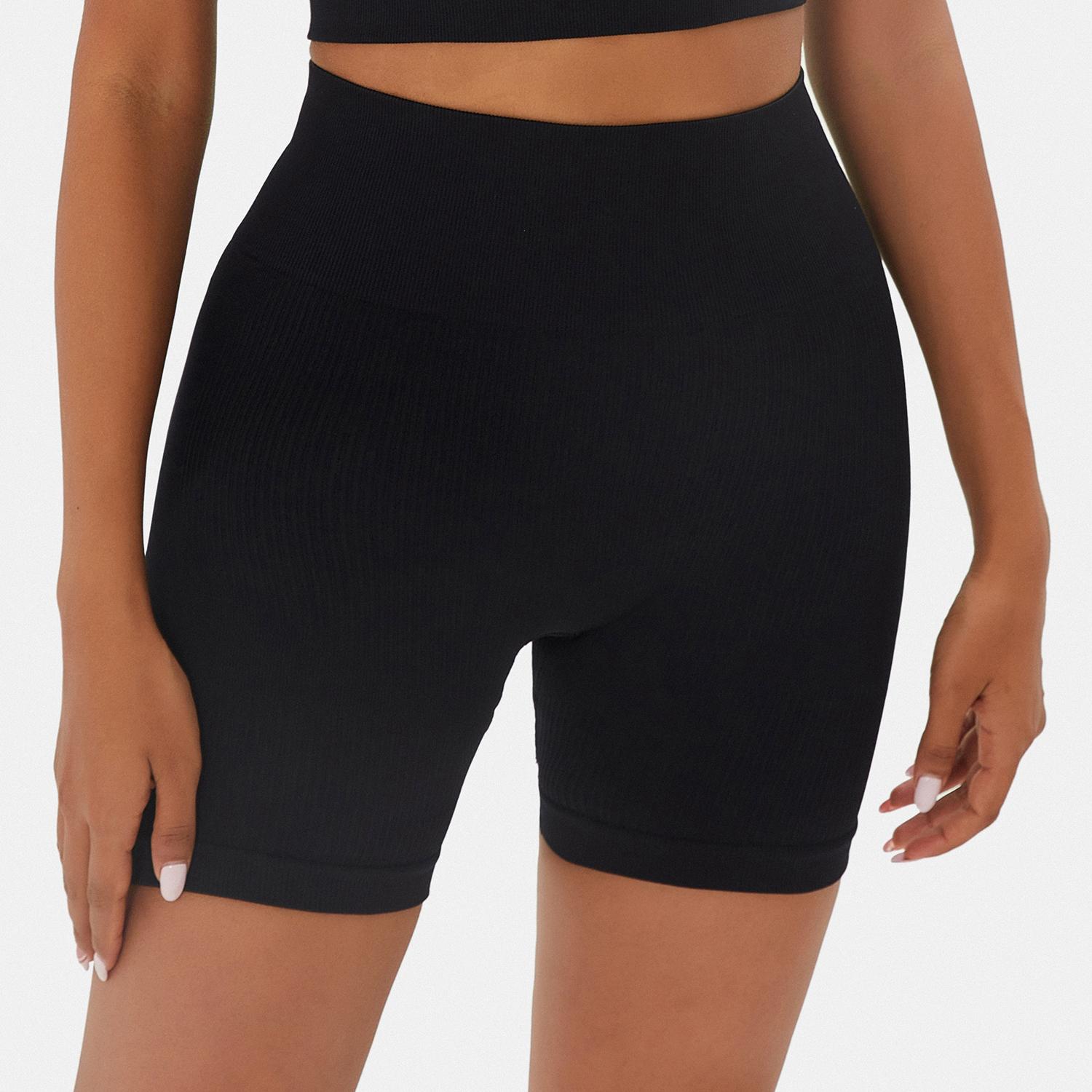 Women's 2PCS Solid Color High Waist Gym Shorts Biker Shouts Athletic Workout Shorts Yoga Gym Exercise Supportive Compression Leggings Biker Shorts