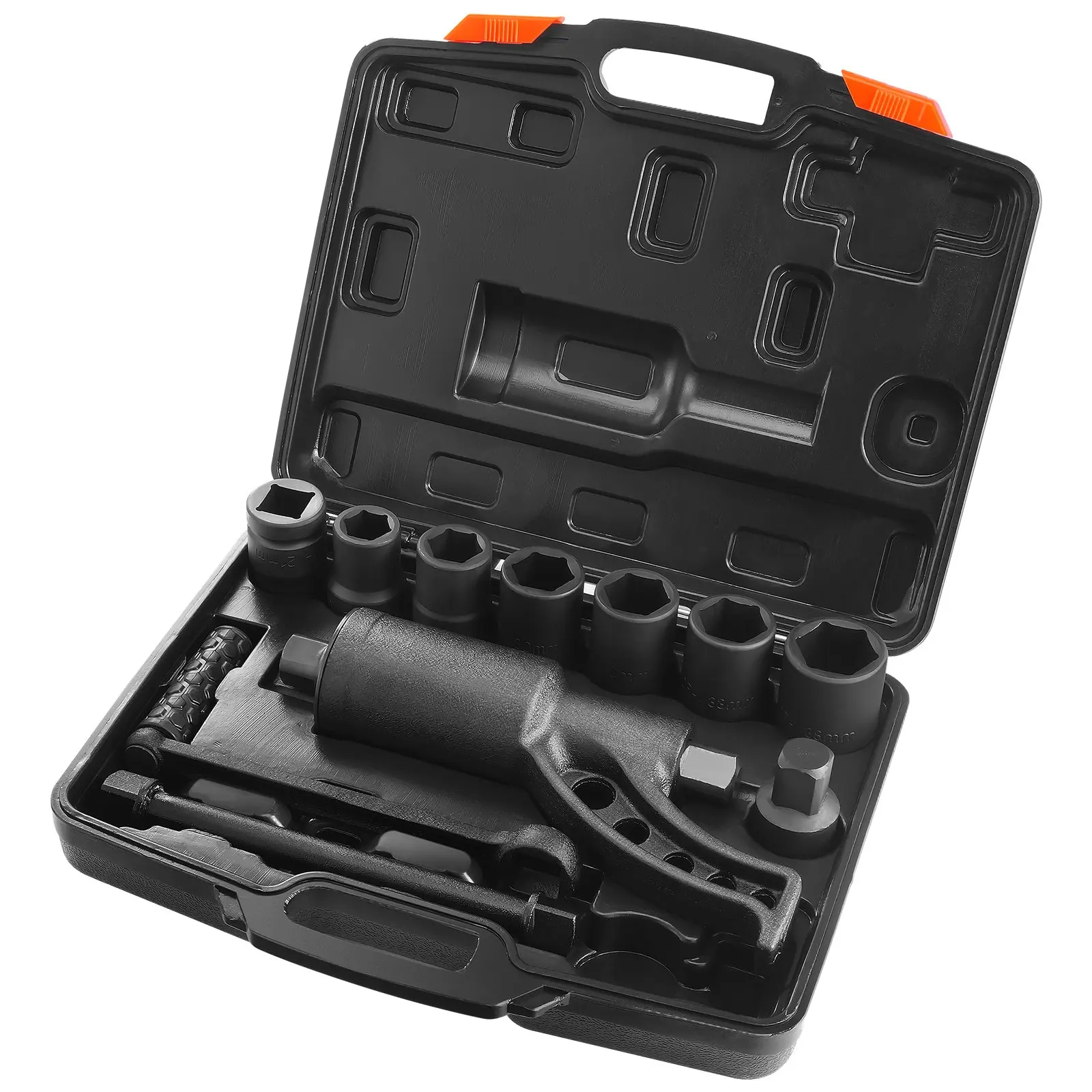 Heavy-Duty Torque Multiplier Wrench Set: 1 Inch Drive Lug Nut Wrench with 1:64 Ratio, 6,800N.m High Torque for Easy Lug Nut Removal, Includes 8 Sockets (24 - 38mm) & Storage Case