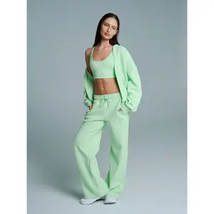 Plush Fleece Zip Hoodie - Honeydew Plush Fleece Zip Hoodie - Honeydew