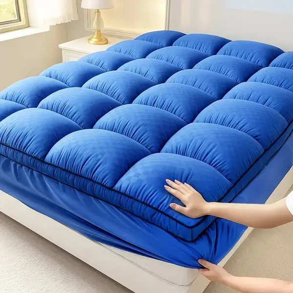 Extra Thick Queen Mattress Topper - Quilted Cooling Bed Pad, 8-21" Deep Pocket, Stretchy Mattress Protector, Machine Washable, Spill and Bed Bug Resistant, Multiple Colors (as Pictured) for Enhanced Comfort and Support
