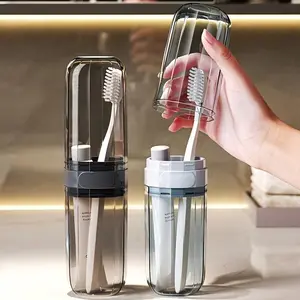 Portable Travel Toothbrush & Toothpaste Cup, 1 Count Clear Toothbrush Holder, Toothbrush Storage Box for Travel, Toothbrush Protector