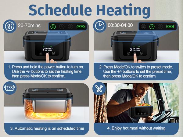 Cordless Electric Lunch Box 1.4L Large Capacity 18000mAh Battery Portable with Scheduled Heating Ice Pack Truck Drivers Set BPA Free Reusable Steel Tableware Cordless Electric Lunch Box 1.4L Large Capacity 18000mAh Battery Portable with Scheduled Heating Ice Pack Truck Drivers Set BPA Free Reusable Steel Tableware