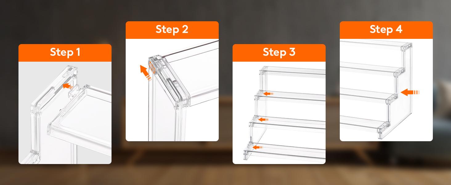 Lifewit 4 Tier Clear Display Stand for Perfume, Cologne, Fragrance, Skincare, Makeup, Cosmetics, Figures, Cupcake, Dessert Shelf Organiser