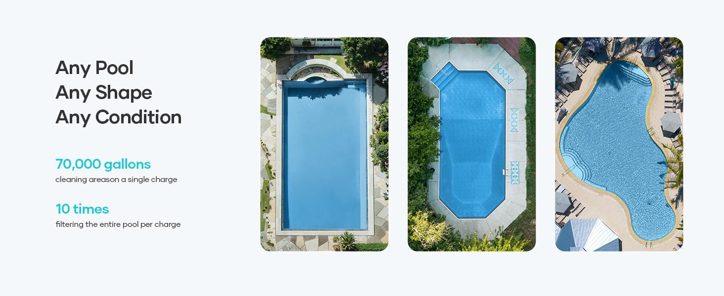 AIPER Scuba X1 Cordless Robotic Pool Cleaner, 6600 GPH High-Power Suction, Horizontal Waterline Scrubbing, Upgraded Cross Pattern Smart Navigation, Ideal for Inground Pools up to 2,150 sq.ft