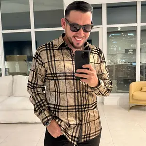 METALLIC PLAID LONG SLEEVE (FITTED)