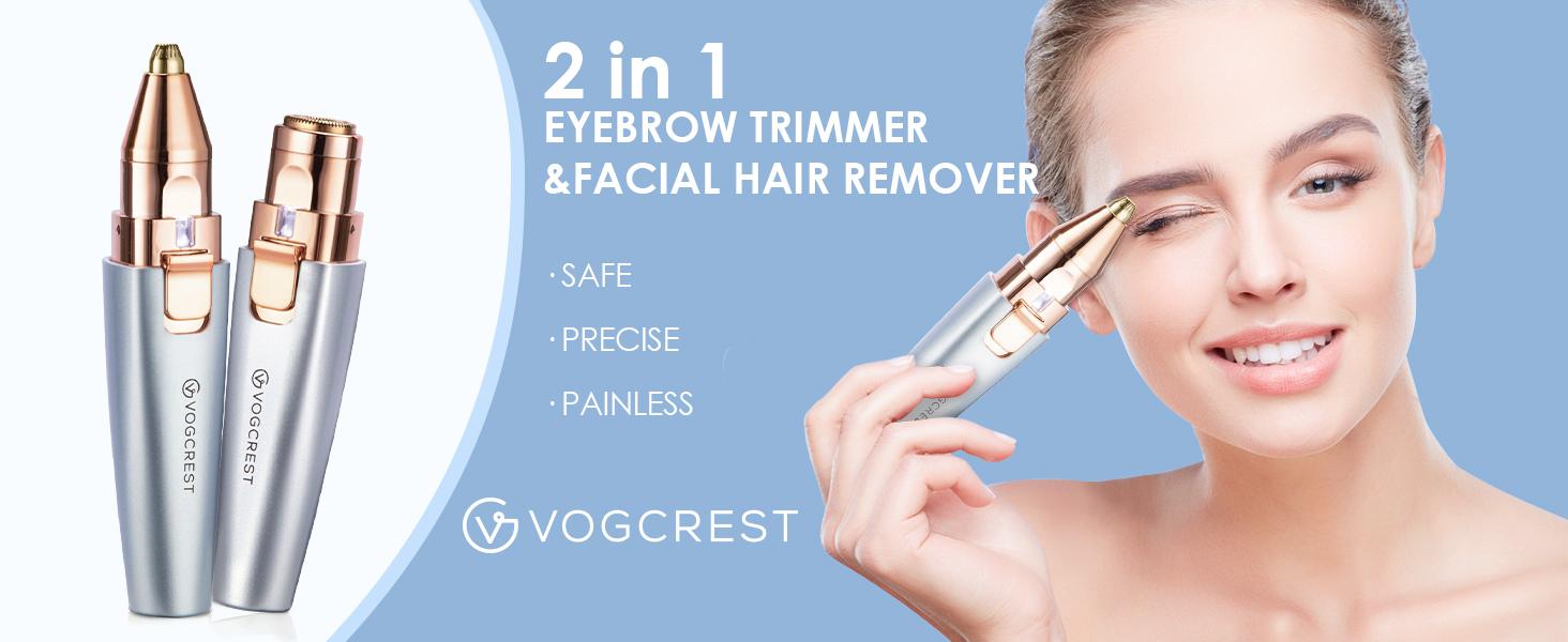 Eyebrow Facial Trimmer: 2 in1 Rechargeable Facial Hair Removal and Eyebrow Electric Shaver - Face Lips Body Painless Facial Razor Daily Comfort