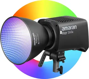 amaran Ray 360c - 360W full-color RGB LED Video Light, APP/DMX Control 12 Effects, 1,800-20,000K 17,130Lux/1m COB Continuous Output Lighting, Bowens Mount Portable Light for Content Creators, Photography, Studio,Video Recording