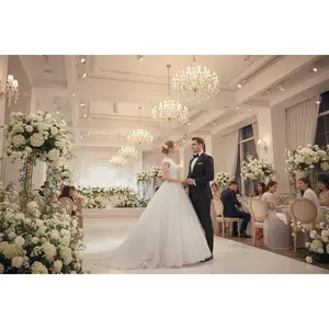 Bride fashion, Princess trailing lace strap wedding dress