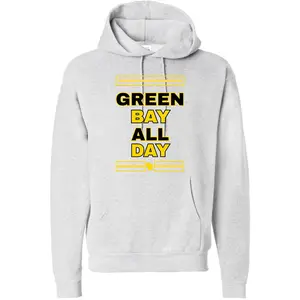 Green Bay All Day Hooded Sweatshirt | Wisconsin Football Fan Hoodie Comfortable Game Day Pullover