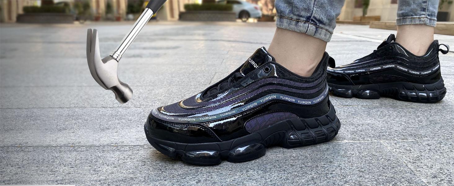 Steel Toe Shoes for Men & Women Lightweight Indestructible Work Sneakers with Non-Slip Sole Composite Toe Safety Shoes for Construction Warehouse & Outdoor Work Footwear