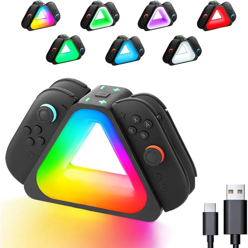 Dock for Nintendos  2, 2 Joycons Dock for 4 Joycon,Joycons Charger Stand Station with LED Indication and USB Type-C Charger