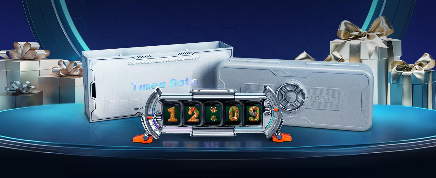 Divoom Times Gate - Cyberpunk Gaming Setup Digital Clock with Smart APP Control, WiFi Connect, RGB LED Display, Personalized Dashboard, Pixel Art for Gaming Room & Office Decor Sliver