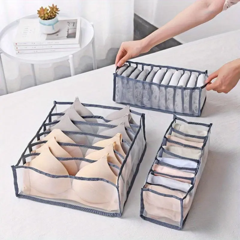 Foldable Underwear Pants Storage Box Nylon Drawer Panties Dormitory Storage Bra Finishing Breathable Mesh Bag