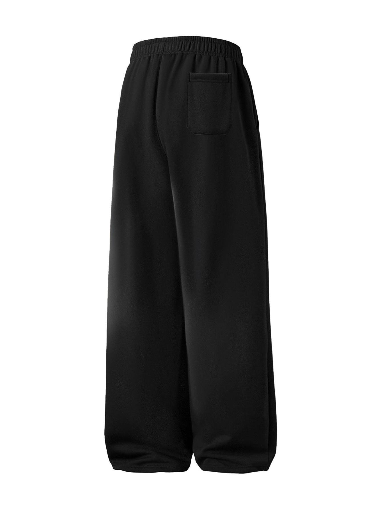 Men's Regular Fit Drawstring Casual Pants - Soft and slightly stretchy fabric, comfortable and breathable, drawstring waist adjustment, solid color, perfect for outdoor sports and fitness activities in spring and summer Plain Trouser Menswear