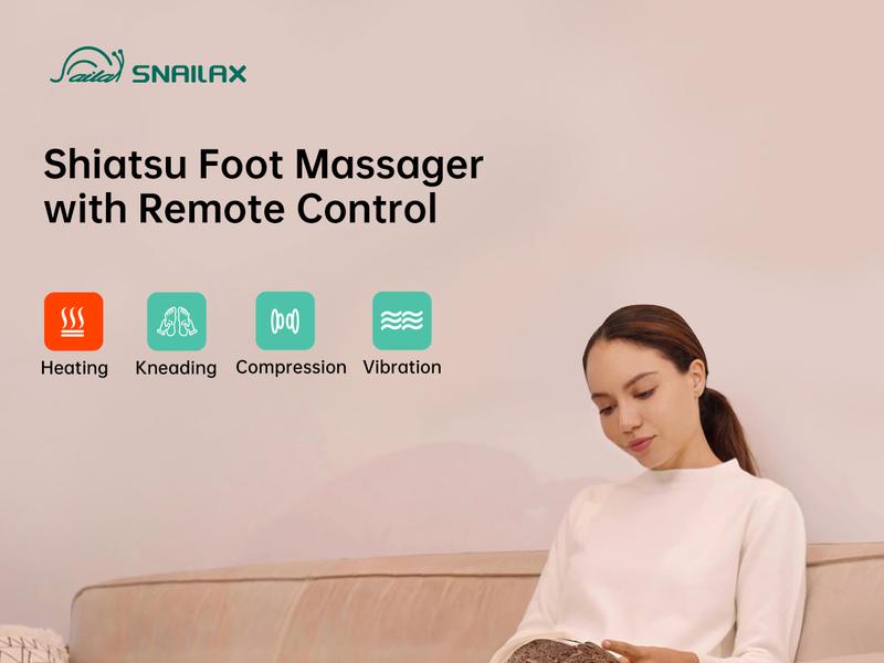 Snailax Foot Massager with Heat, Remote Control, Shiatsu Heated Foot Massager Machine with Deep Kneading, Rolling, Compression, Vibration, Size 13