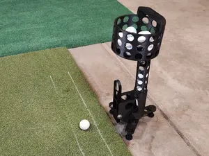 Golf ball retriever with dispenser, golf simulator tool, practice session aid