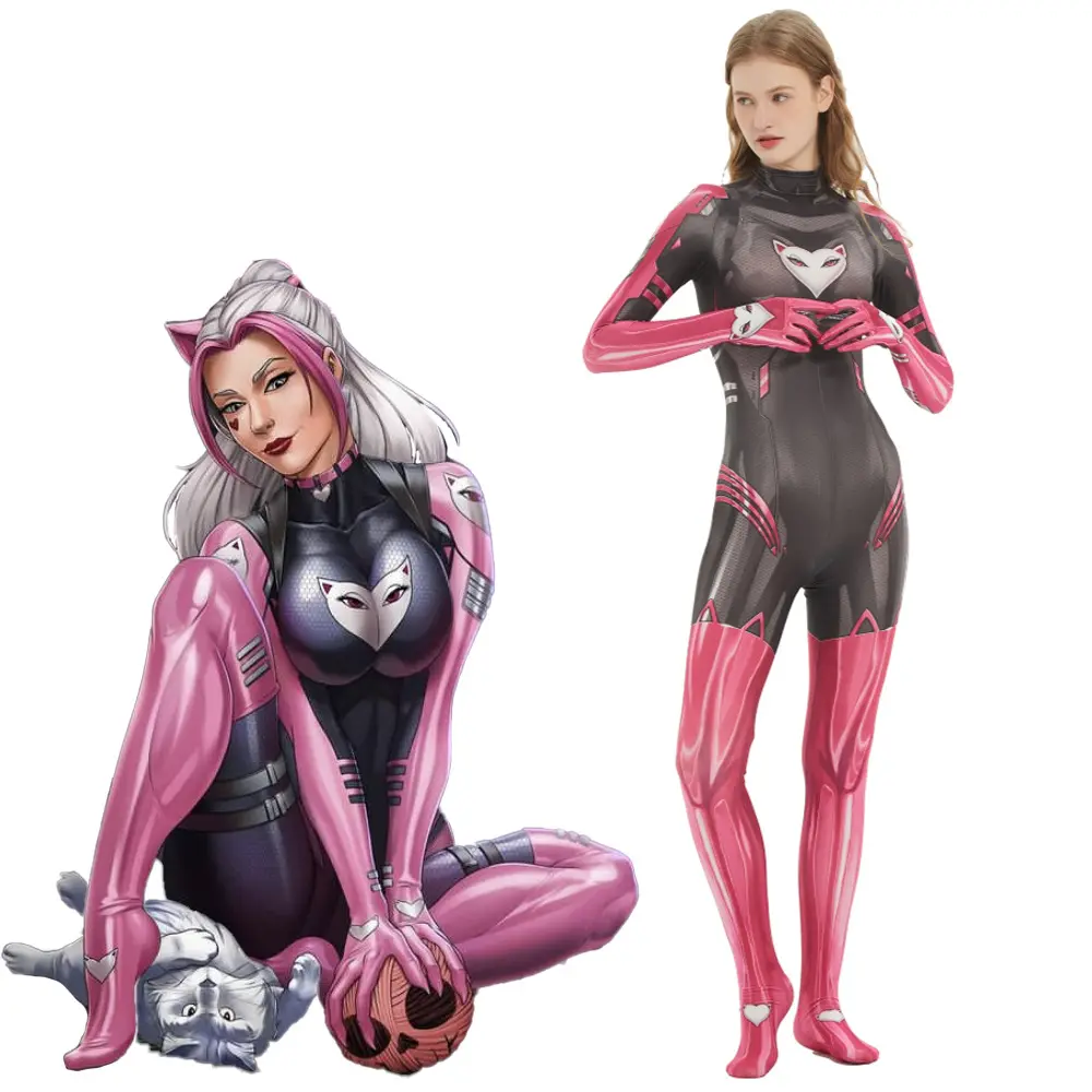 Miss Meow Cosplay Zentai Bodysuit Anime Performance Costume