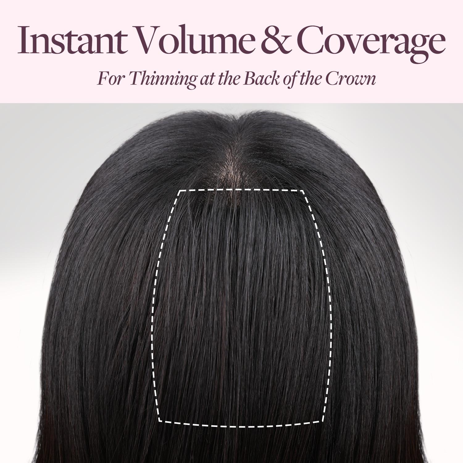 GOO GOO Scalp Hair Fill-Ins Clip-in Short Hair Extensions Real Human Hair, Thinning Hair Fill-Ins Natural Look Volumizer for Women