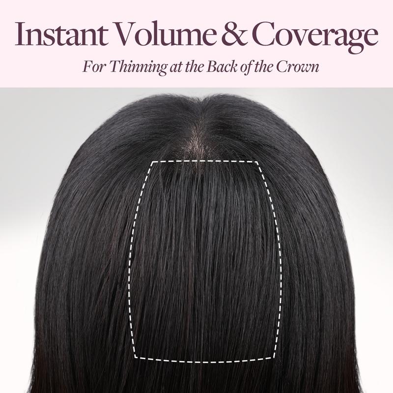 GOO GOO Scalp Hair Fill-Ins Clip-in Short Hair Extensions Real Human Hair, Thinning Hair Fill-Ins Natural Look Volumizer for Women