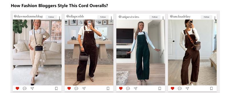 WoodBerry Corduroy Overalls for Women Barrel Wide Leg Bib Corduroy Pants Women Adjustable Romper Jumpsuit with Side Buttons and Pockets for Loose Fit Outfits Womenswear