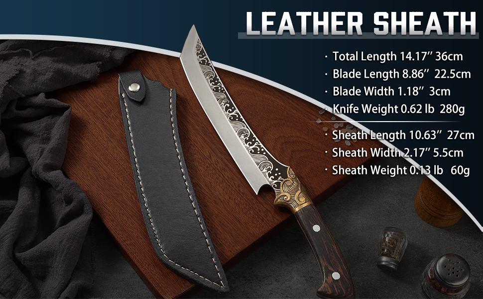 【February Faves】Purple Dragon Slicing Carving Knife 8.86" Brisket Knives Sharp Japanese Steel Sheath Included Full Tang Ergonomic Handle Design Christmas gift,Christmas Gift