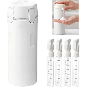 4 in 1 Travel Dispenser, 4 Pack 30ML Travel Bottles for Toiletries, Leak Proof Travel Size Containers, Portable Containers for Shampoo Lotion Conditioner Cream
