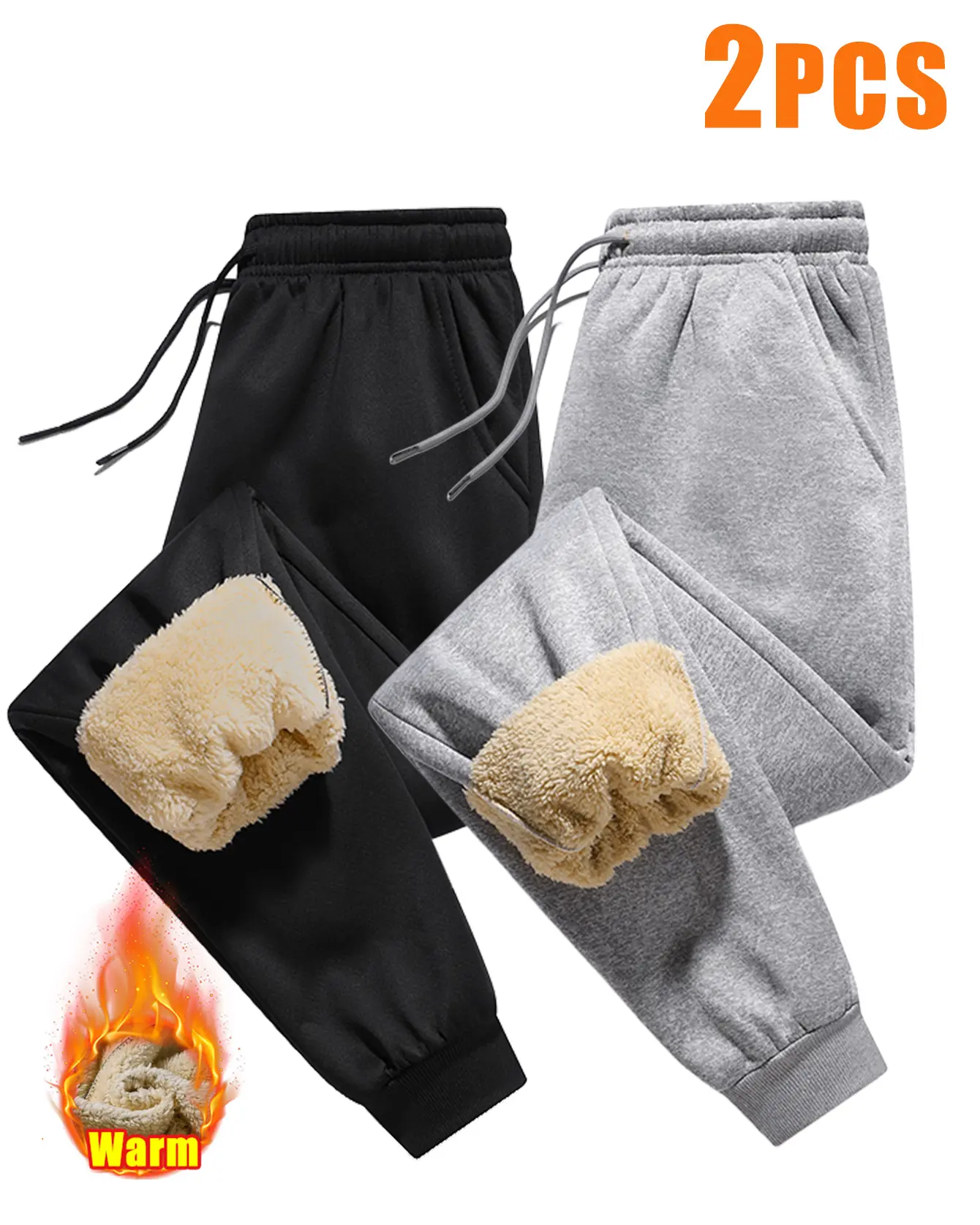 Men's Ankle-Length Basics Athleisure Style Bottoms - Loose, Fleece-Lined, Warm Soft Comfy Sweatpants for Daily Leisure & Weekend Outings