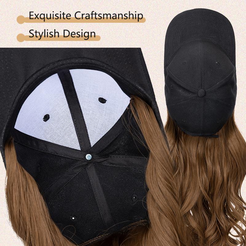 Baseball Hat Wig for Women Wig Cap with 16in Curly Hair Extensions Hat with Hair Wave Adjustable Baseball Cap Wigs Baseball Hat Wig for Women Wig Cap with 16in Curly Hair Extensions Hat with Hair Wave Adjustable Baseball Cap Wigs