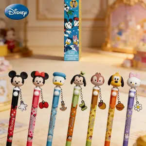 Disney Mickey Pen Blind Box 1PC Officially licensed PVC 3D Head Topper Spinning Pen Anime Figure Collector Fan Gift Mickey Minnie Donald Goofy Chip Dale Daisy