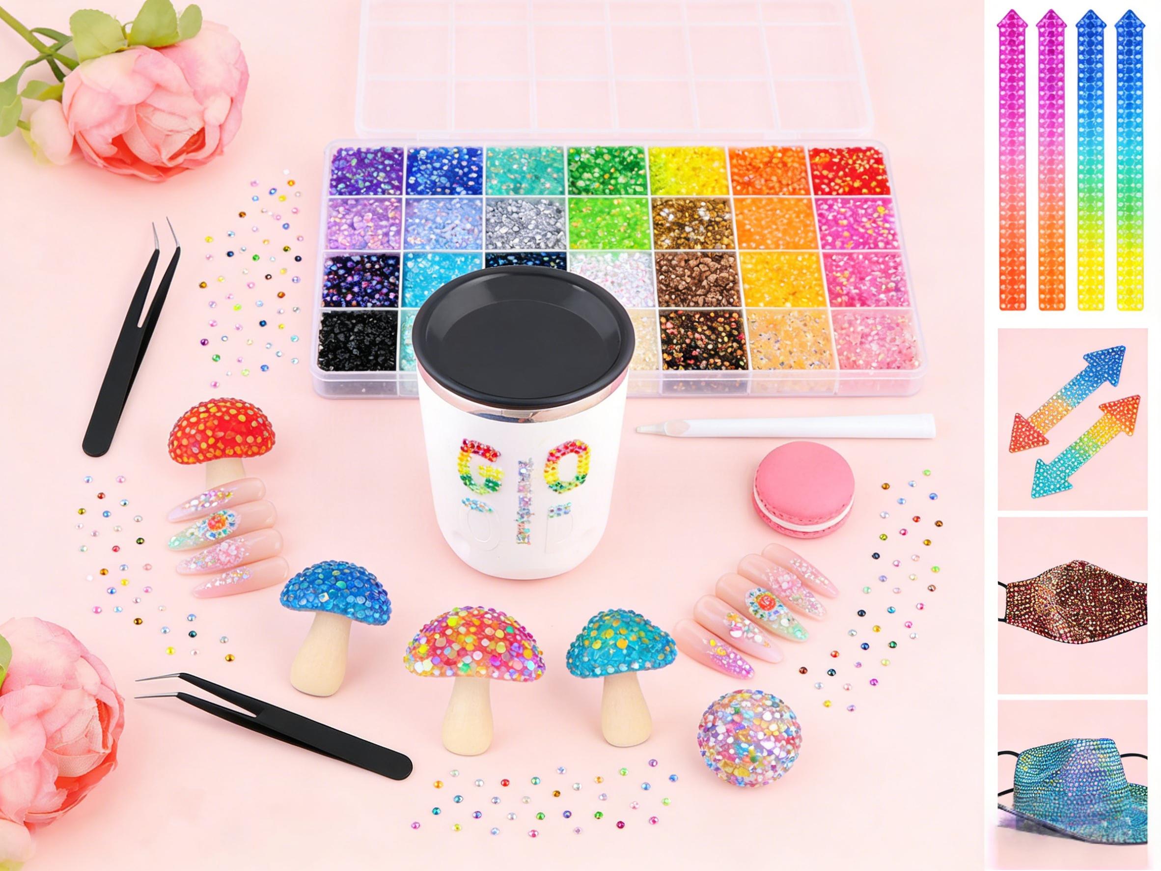 28 grids, 28,000 resin sequins, in various colors, heatable for repair, dazzling DIY accessories, suitable for clothing, cups, shoes, fabric decoration, equipped with tweezers, magnetic pen and free gifts.