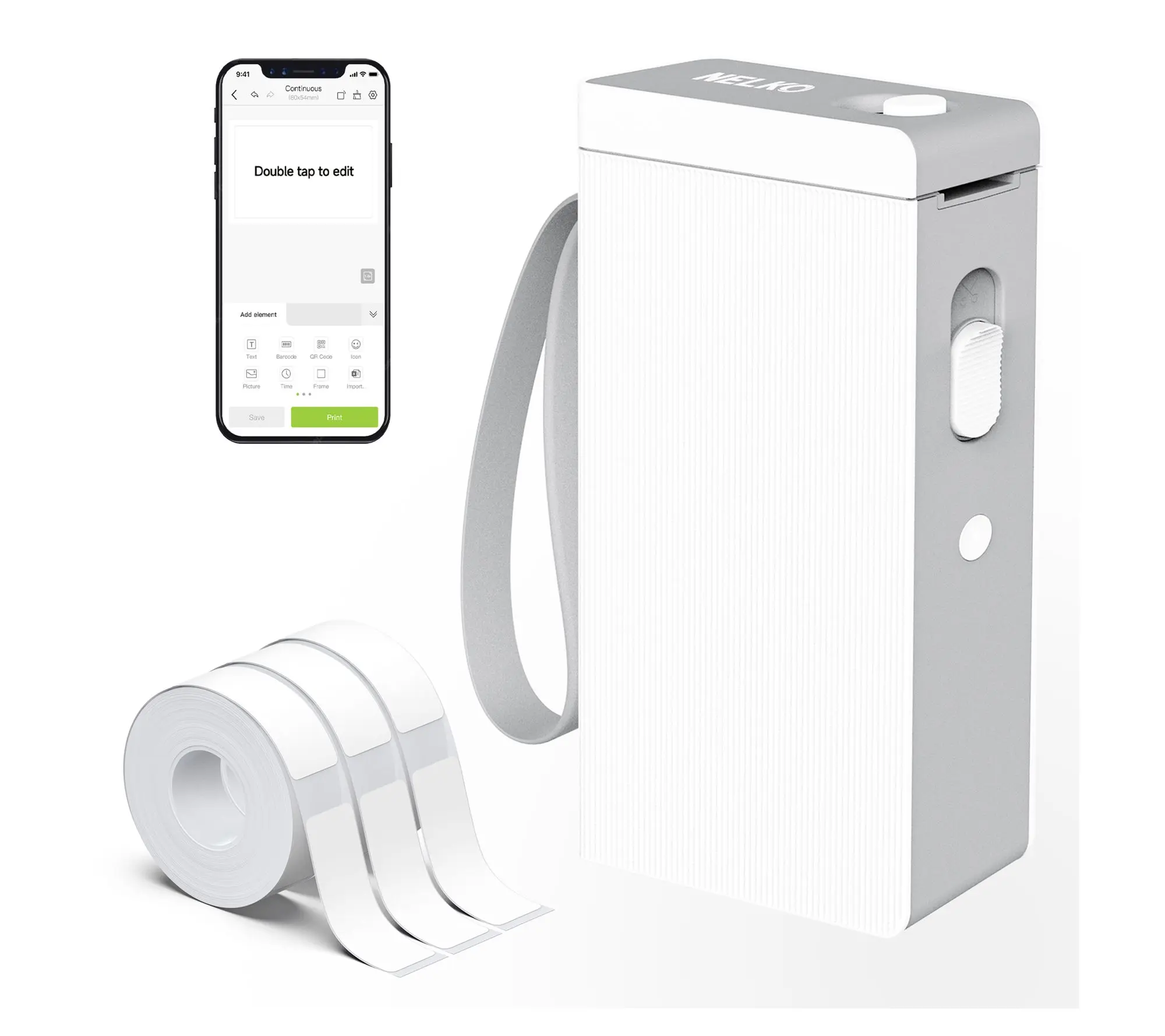 Nelko P22 Bluetooth Label Printer with 3 180pcRolls