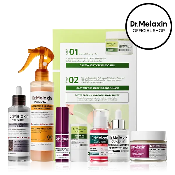 [Dr.Melaxin Official] 8-Step Collagen Glow Lift Bundle – Peeling Exfoliator, Firming Lifting Care, Glass Skin Radiance Korean Skincare Set